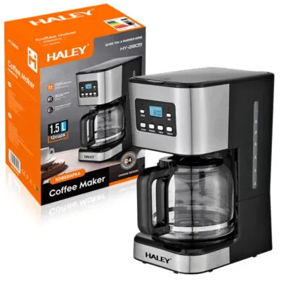 Aparat de Cafea HALEY 950W, 1.5L, LED Display, Anti-Drip, Brewing Inteligent, Inox, Control Temperatura Precis