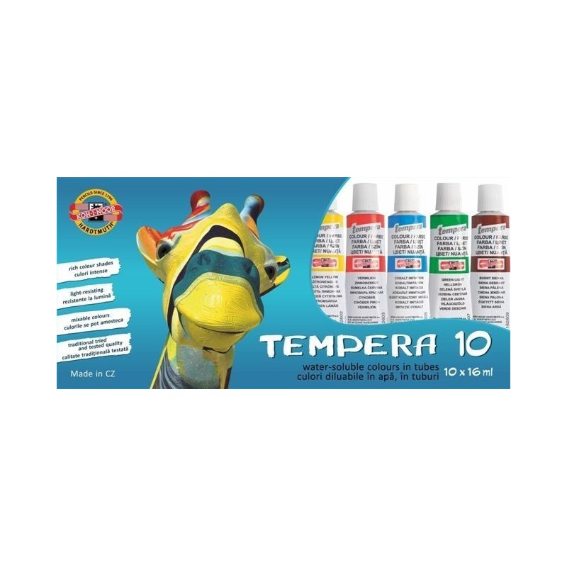 Culori tempera Koh-i-noor, 10 culori x 16ml, K162-548G