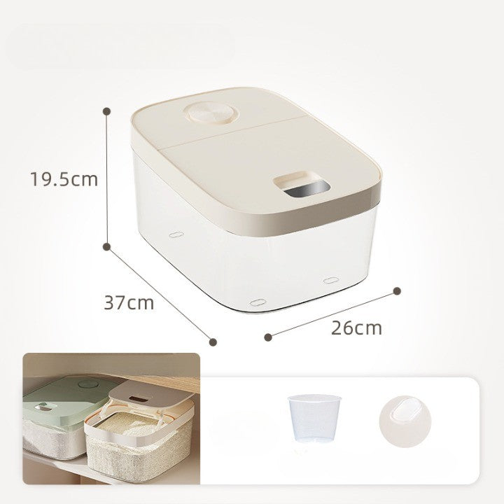 Cutie de Depozitare Kadeny, de Uz Casnic, Rezistenta la Insecte si la Umiditate, Rezervor Sigilat pentru Depozitare Alimentara, Capacitate 10 kg, 37x26x19.5 cm, Alb