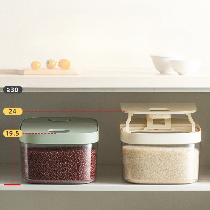 Cutie de Depozitare Kadeny, de Uz Casnic, Rezistenta la Insecte si la Umiditate, Rezervor Sigilat pentru Depozitare Alimentara, Capacitate 10 kg, 37x26x19.5 cm, Verde