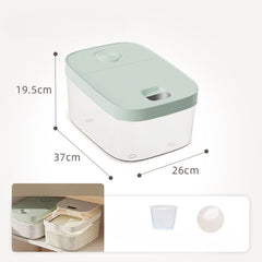 Cutie de Depozitare Kadeny, de Uz Casnic, Rezistenta la Insecte si la Umiditate, Rezervor Sigilat pentru Depozitare Alimentara, Capacitate 10 kg, 37x26x19.5 cm, Verde