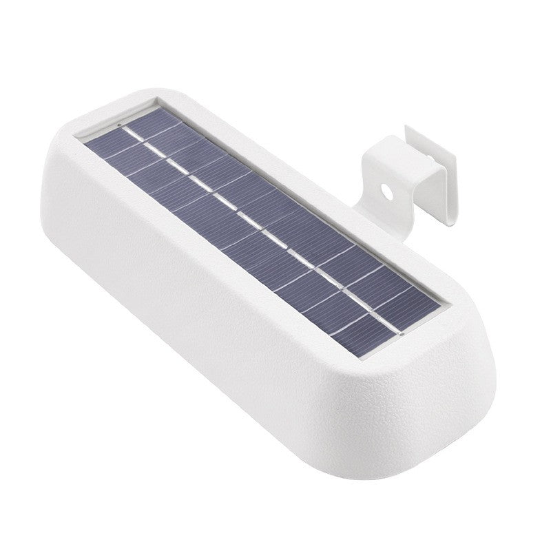 Lampa solara LED dreptunghiulara pentru perete Kaveny, 18 x 7 cm, senzor miscare, 6V, ABS, 2200mAh, rezistent la apa, culoare lumina alb rece, alb