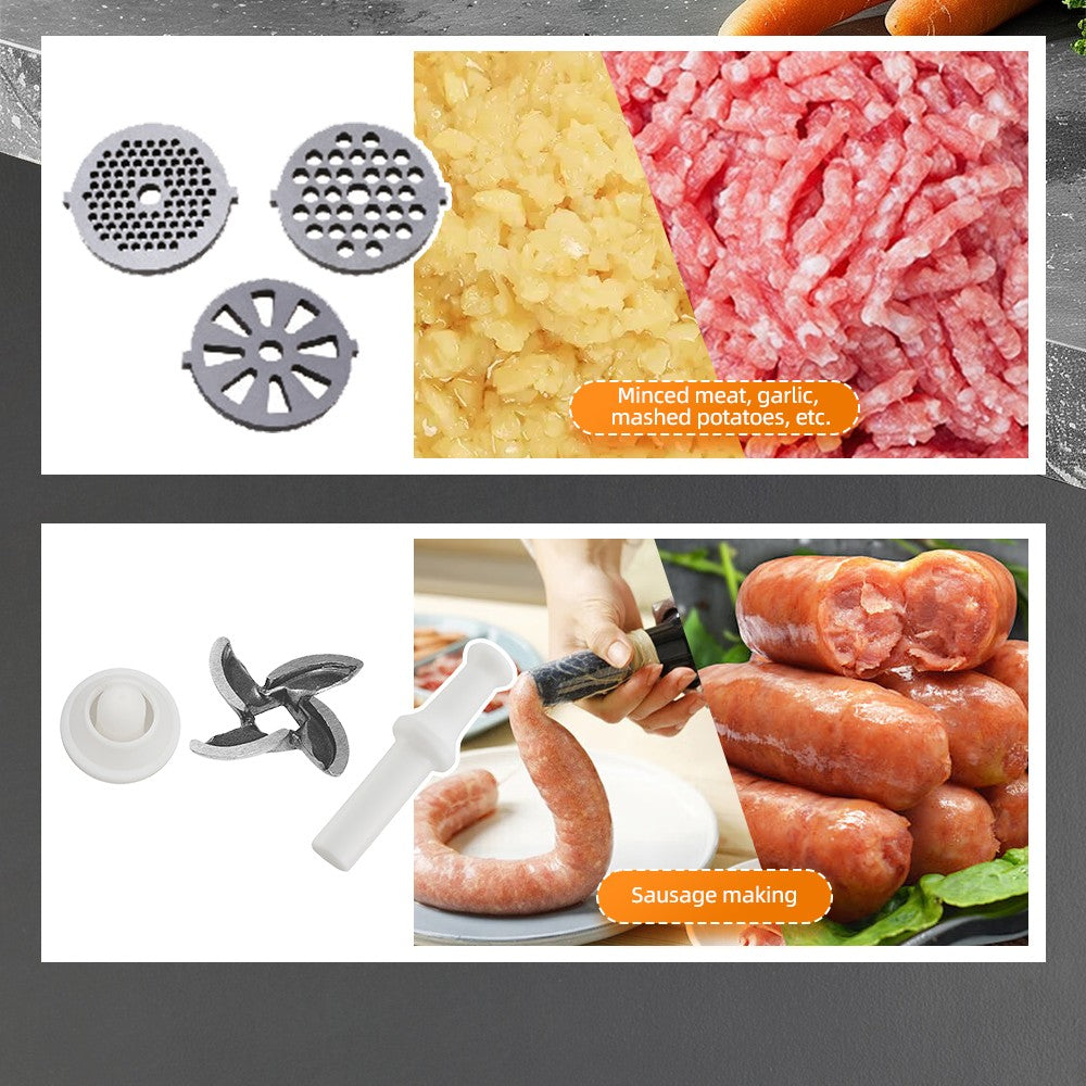 Masina de Tocat Carne HALEY 2000W, Otel Inoxidabil, Cutter cu Torsiune Mare, Usor de Curatat, Port Mare pentru Alimentare