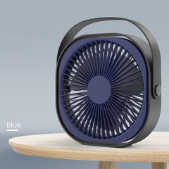 Mini ventilator pentru birou cu usb, Kaveny, rotire 360 grade, 3 viteze, 1500 mA, 13.5 x 12,8, Albastru