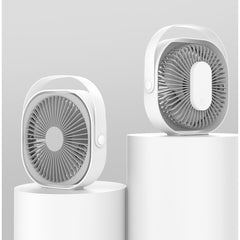 Mini ventilator pentru birou cu usb, Kaveny, rotire 360 grade, 3 viteze, 1500 mA, 13.5 x 12,8, Alb