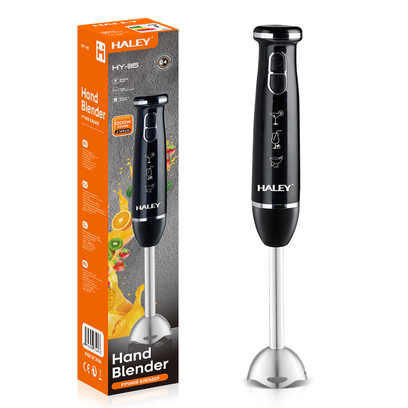 Blender Vertical HALEY 1200W cu Lame Inox, 2 Viteze, Motor Silentios, Maner Anti-Alunecare | Design Compact 37 cm