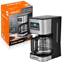 Aparat de Cafea HALEY 950W, 1.5L, LED Display, Anti-Drip, Brewing Inteligent, Inox, Control Temperatura Precis