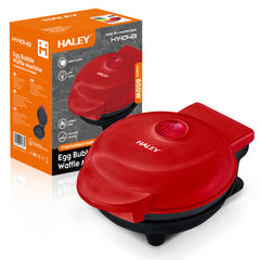 Aparat Mini Waffe HALEY®, 800W, Placi Antiaderente, Indicator Luminos, Design Compact, Rosu
