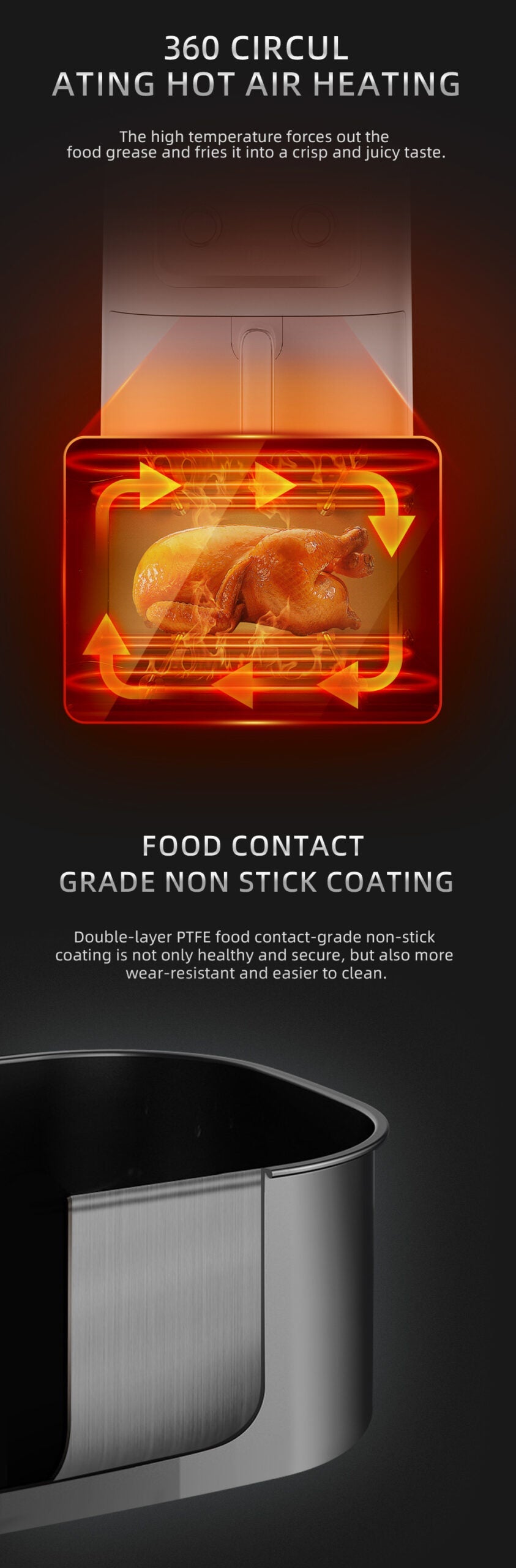 Friteuza cu Aer Cald Haley 6L – Eleganta si Gatit Inteligent in Bucataria Ta