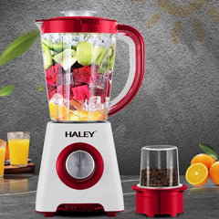 Blender 2 in 1 HALEY® HY-2940, 500W, Capacitate 1.6L, Functie Ice Crush, Protectie Supraincalzire, Alb/Rosu