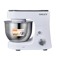 Mixer Profesional HALEY HY-2409, 1200W, Bol 6L Inox, 6 Viteze + Pulse, Alb/Inox, Silentios, Protectie Intrerupere