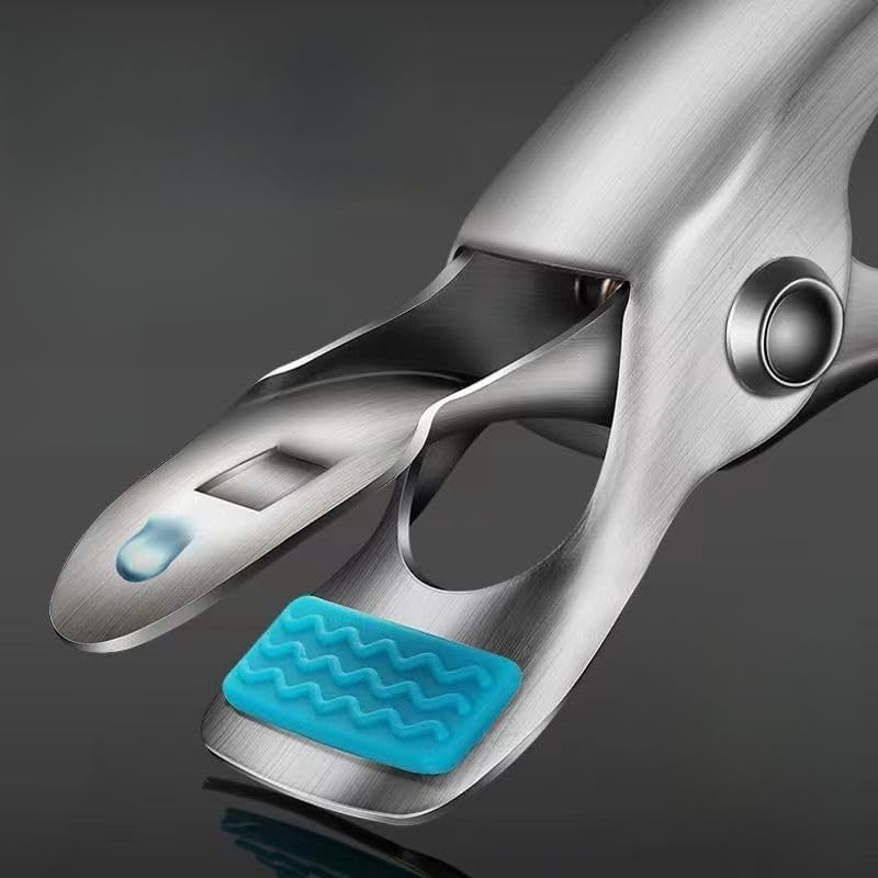 Clema pentru Boluri, Kadeny, Anti-Alunecare, din Otel Inoxidabil si Silicon, de Uz Casnic, Rezistent la Temperaturi Inalte, 19.5x3.2 cm, Gri