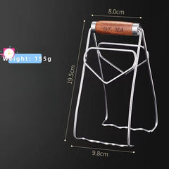 Clema pentru Boluri, Kadeny, Anti-Alunecare, din Otel Inoxidabil, Extindere, pentru Oale, Tigai, de Uz Casnic, Rezistent la Temperaturi Inalte, 19.5x9.8x8 cm, Maner Maro, Gri