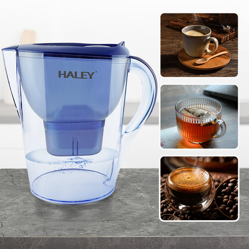 Cana Filtranta Apa HALEY 3.5L Albastra – Filtru Multistrat, Gura Anti-Praf, Indicator Schimb Filtru, Design Compact