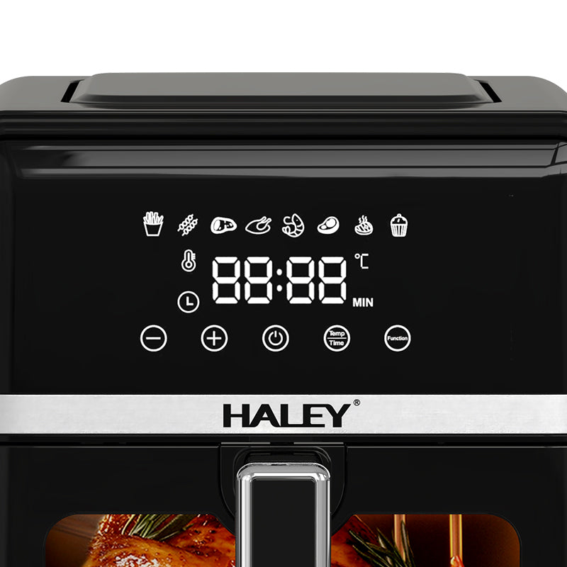 Friteuza cu Aer Cald HALEY 7L, 2000W – Gatire 360°, Touchscreen Holografic, Geam Vizualizare 180°, 8 Programe, Fara Ulei | Gatit Sanatos si Crocant