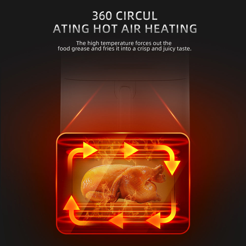 Friteuza cu Aer Cald Haley 6L – Eleganta si Gatit Inteligent in Bucataria Ta