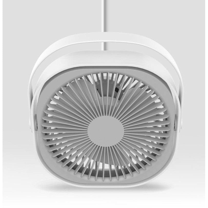 Mini ventilator pentru birou cu usb, Kaveny, rotire 360 grade, 3 viteze, 4000 mA, 13.5 x 12,8, Gri