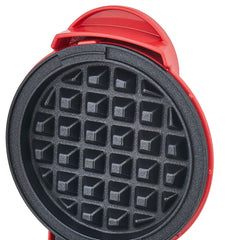Aparat Mini Waffe HALEY®, 800W, Placi Antiaderente, Indicator Luminos, Design Compact, Rosu