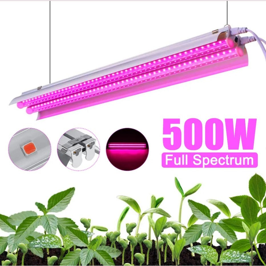 Lampa dubla pentru cresterea plantelor Kaveny, 50 cm, T5, tehnologie LED, nu afecteaza plantele, potrivit pentru intregul ciclu de crestere, multicolor
