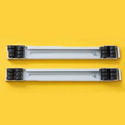 Set Suport Reglabil cu Roti pentru Mutat Mobila, Kaveny, Dimensiune Reglabila, Greutate Maxima 330kg, Benzi Antiderapante, cu Frana, Alb Negru