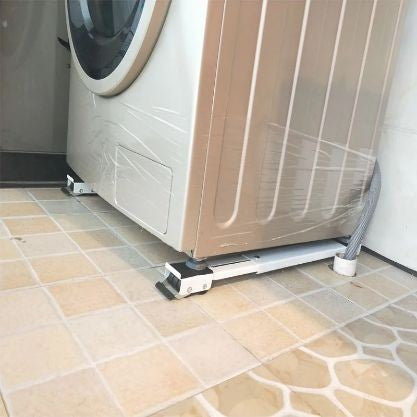 Set Suport Reglabil cu Roti pentru Mutat Mobila, Kaveny, Dimensiune Reglabila, Greutate Maxima 330kg, Benzi Antiderapante, cu Frana, Alb Negru