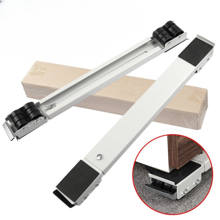 Set Suport Reglabil cu Roti pentru Mutat Mobila, Kaveny, Dimensiune Reglabila, Greutate Maxima 330kg, Benzi Antiderapante, cu Frana, Alb Negru