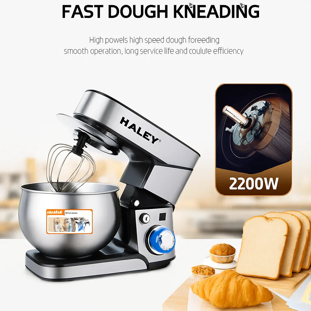 Robot de bucatarie multifunctional HALEY HY-2403, 7L, inox, 6 viteze + Turbo