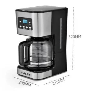 Aparat de Cafea HALEY 950W, 1.5L, LED Display, Anti-Drip, Brewing Inteligent, Inox, Control Temperatura Precis