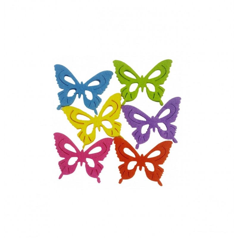 Accesorii creatie - fluture fetru, set 5-6 buc, Colorarte