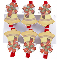 Accesorii creatie - lemn - carlig clopotel, colorat, 3.5cm, set 6 buc, Colorarte