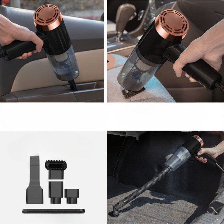 Aspirator Portabil Auto, Kadeny, pentru Casa si Masina, Cablu Auto, Tub Prelungitor, 4 Capete de Aspirare, 20x16x19cm, Negru
