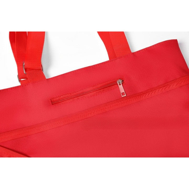 Geanta Pliabila, Kaveny, 2 in 1, Carucior cu Roti, pentru Cumparaturi, 19 l, Rosu, Plastic, 39 x 46 x 12 cm