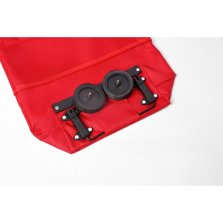 Geanta Pliabila, Kaveny, 2 in 1, Carucior cu Roti, pentru Cumparaturi, 19 l, Rosu, Plastic, 39 x 46 x 12 cm