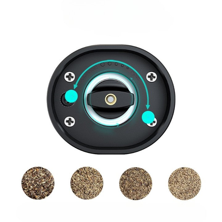 Rasnita Electrica pentru Cafea si Condimente, Kaveny, Cutit de Macinare din Otel Inoxidabil, Incarcare cu Baterii, Optiuni Diferite de Macinare, Usor de Manevrat, 18x5.5cm, Negru