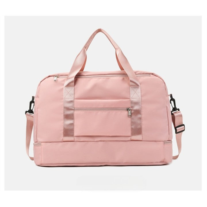 Geanta Pliabila, Kaveny, pentru Voiaj, Buzunare Multiple, de Mana, Impermeabila, Material Textil, Capacitate 8 Kg, Dimensiune Deschisa 42x28x10 cm, Roz