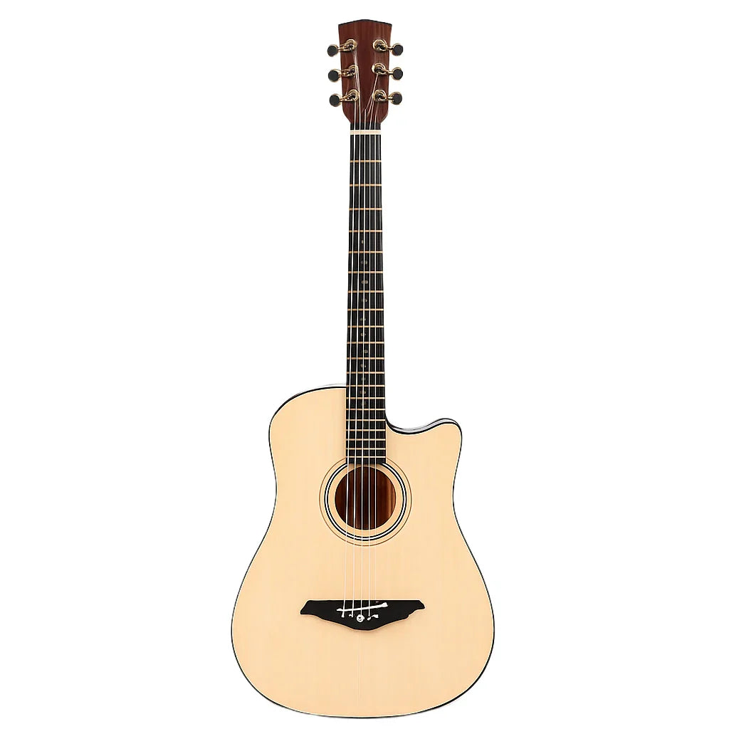 Chitara acustica 4/4 din lemn natural – model clasic sunet cald si clar