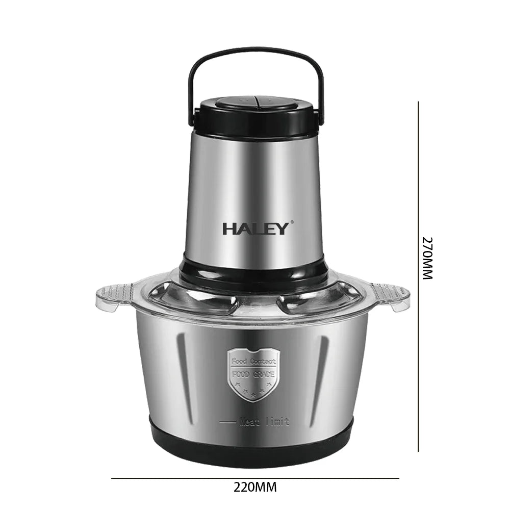 Tocator de alimente HALEY HY-1225 – Putere de 500W si vas de 2L din inox pentru tocare rapida si eficienta