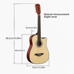 Chitara acustica 4/4 din lemn natural – model clasic sunet cald si clar