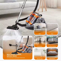 Aspirator portabil HALEY, cu aspiratie mare, 4 litri, 3000W, cu saci, Portocaliu/Gri