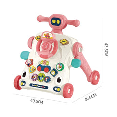 Antepremergator 2 in 1 – Primii Pasi si Joaca Interactiva Roz