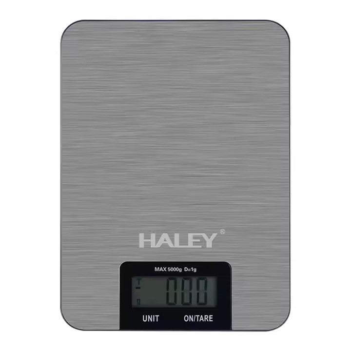 Cantar Electronic HALEY, 5000G, din Otel Inoxidabil Design Portabill, Argintiu