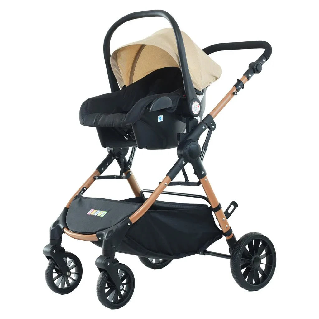 Carucior 3 in 1 KIDOO – auto i-Size, landou, scaun sport si scoica auto. Suspensii, pliere rapida, copertina extensibila, centura 5 puncte. Ideal 0–36 luni. Sistem complet pentru parinti.