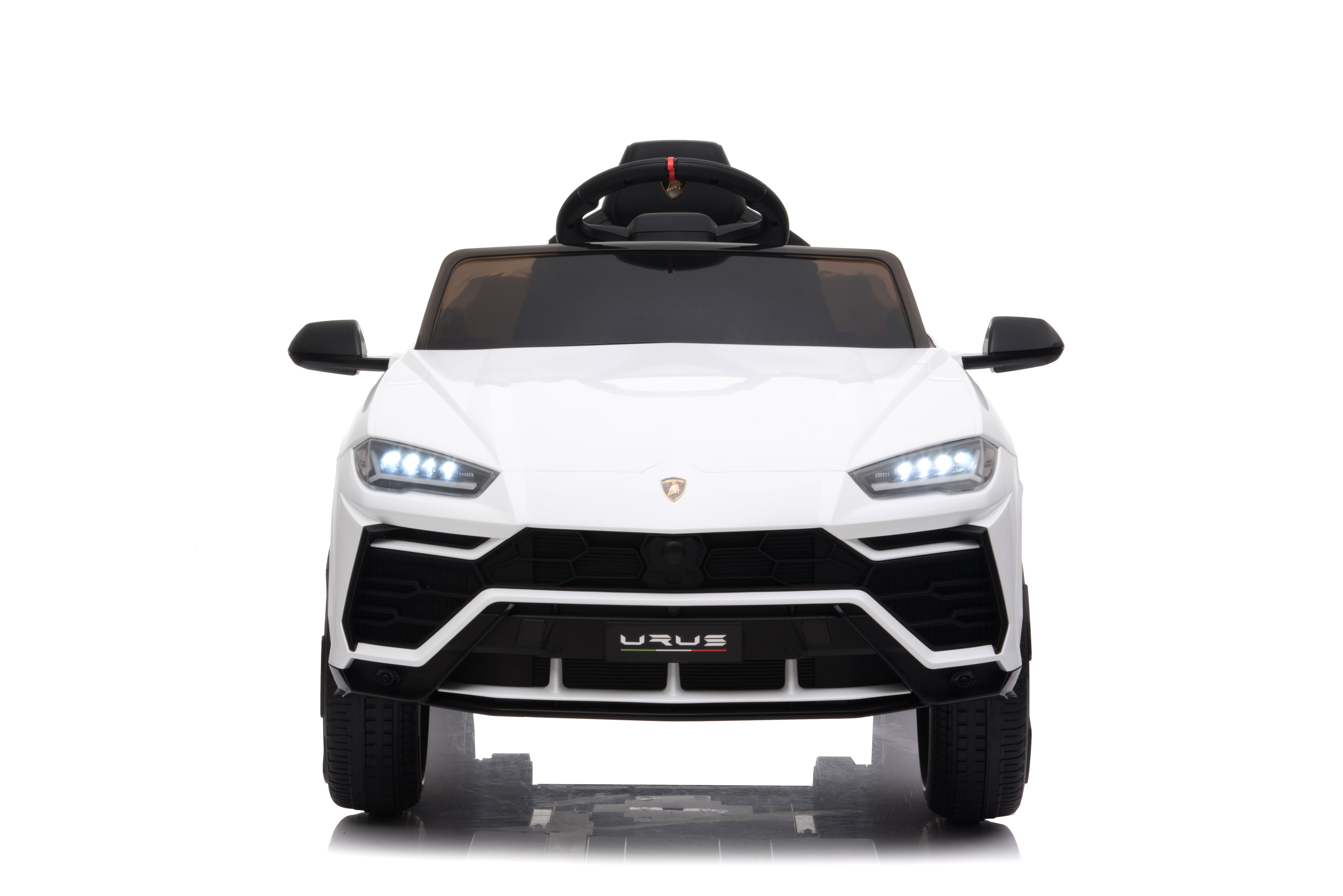 Masinuta electrica Lamborghini Urus oficial licentiata, KIDOO, 37–96 luni, 12V 4.5Ah, 2 motoare 25W, telecomanda 2.4G, volan multifunctional cu muzica, MP3, USB, TF, FM Radio, 105×65×52 cm