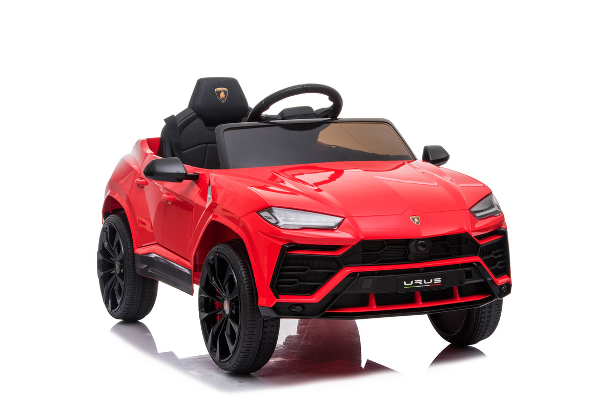 Masinuta electrica Lamborghini Urus oficial licentiata, KIDOO, 37–96 luni, 12V 4.5Ah, 2 motoare 25W, telecomanda 2.4G, volan multifunctional cu muzica, MP3, USB, TF, FM Radio, 105×65×52 cm
