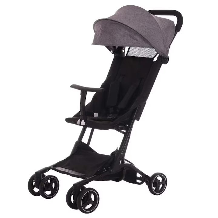 Carucior copii pliabil AT PERFORMANCE® – Ultra compact, 5 kg, aluminiu, 6-36 luni, ideal pentru avion, negru