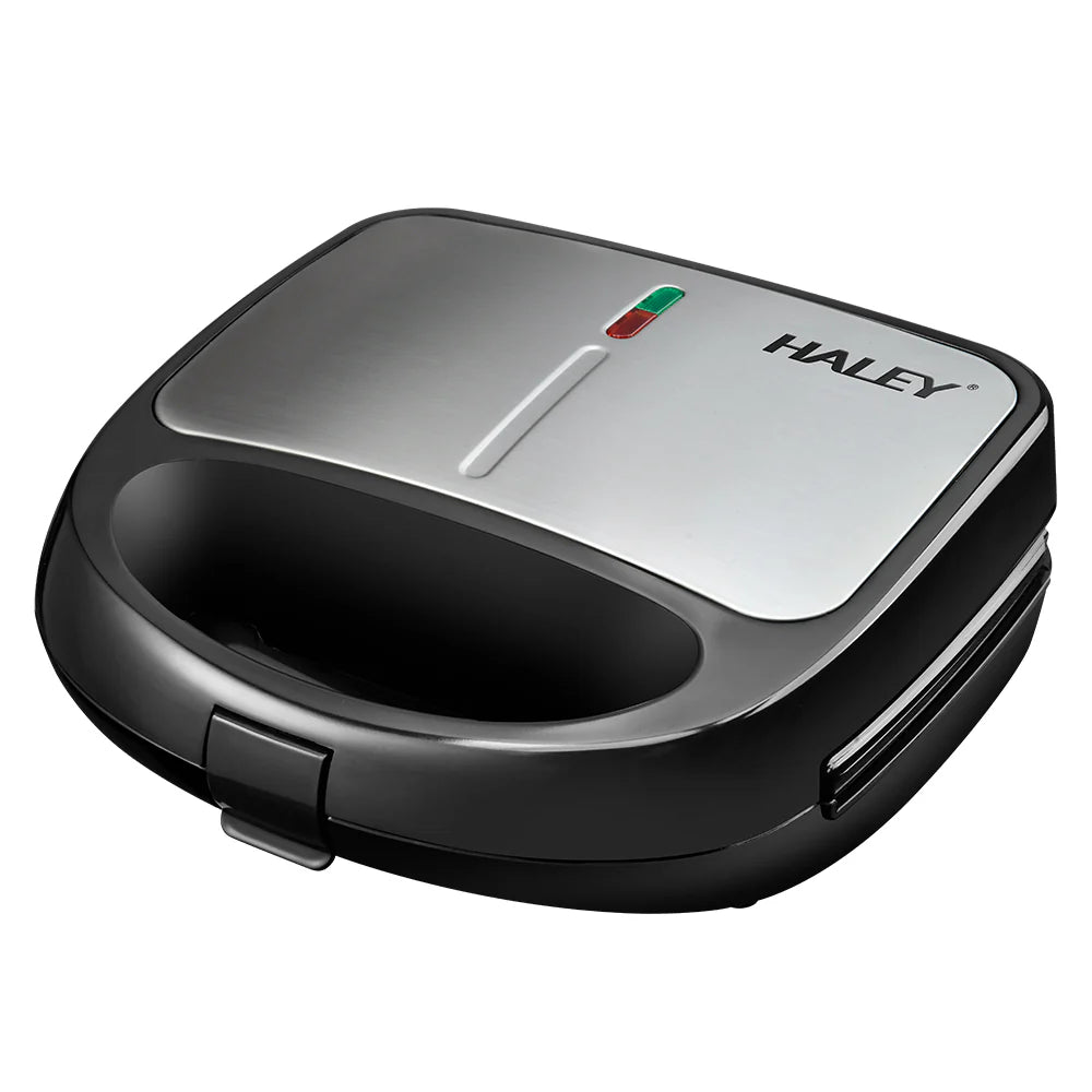 Sandwich Maker 3 in 1 HALEY® HY-1031, Placi Antiaderente, Grill si Waffle, Design Compact, Negru