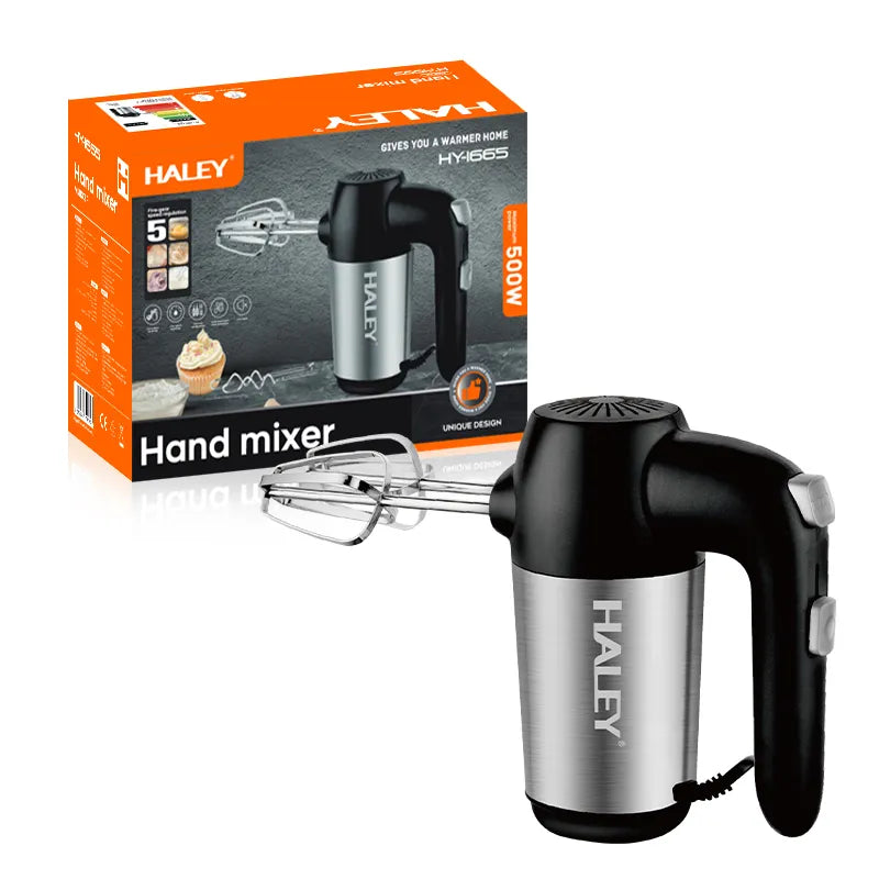 Mixer de Mana din Inox HALEY 500W – 5 Viteze, Motor Puternic, Accesorii pentru Gatit Profesional