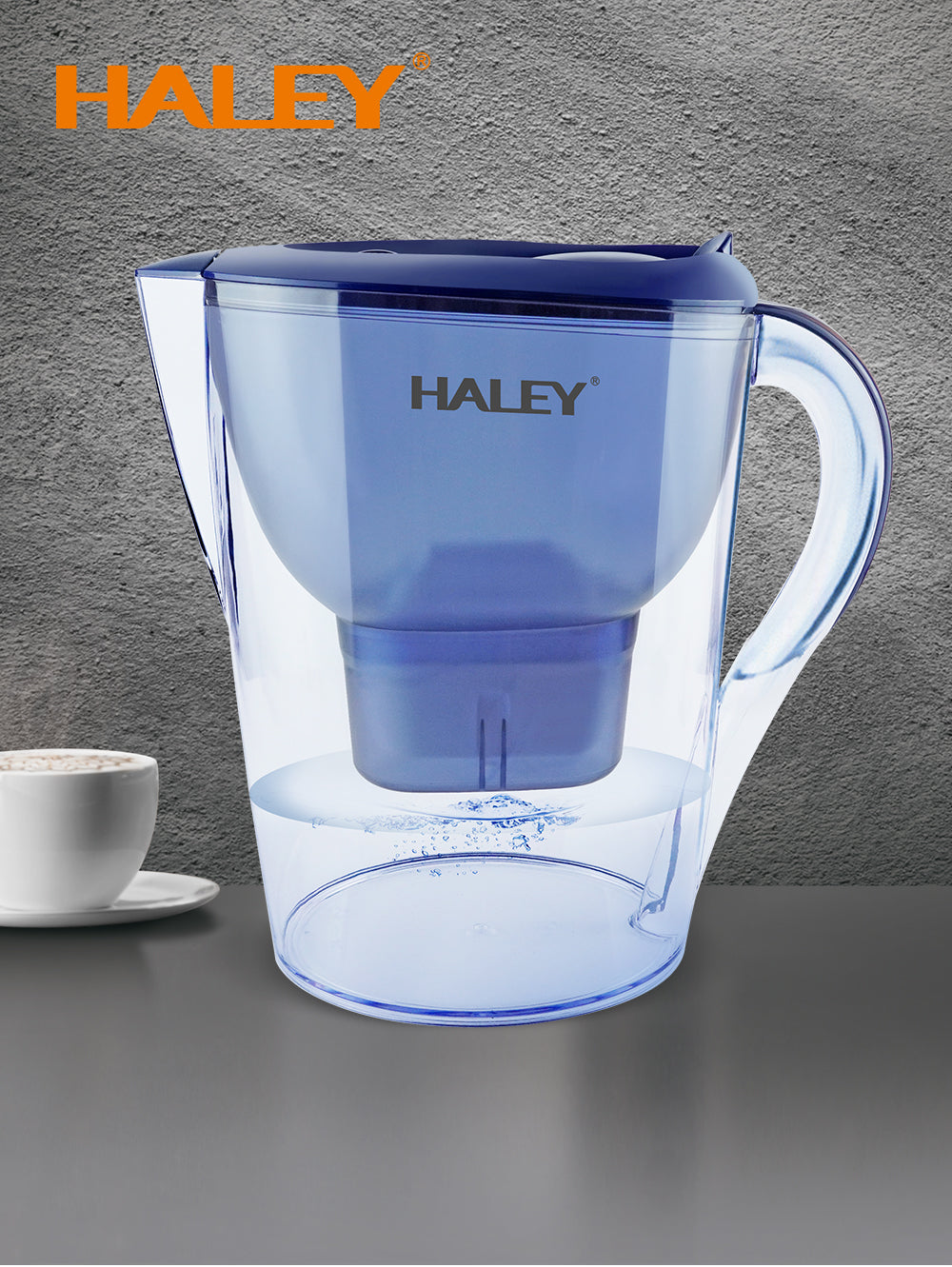 Cana Filtranta Apa HALEY 3.5L Albastra – Filtru Multistrat, Gura Anti-Praf, Indicator Schimb Filtru, Design Compact