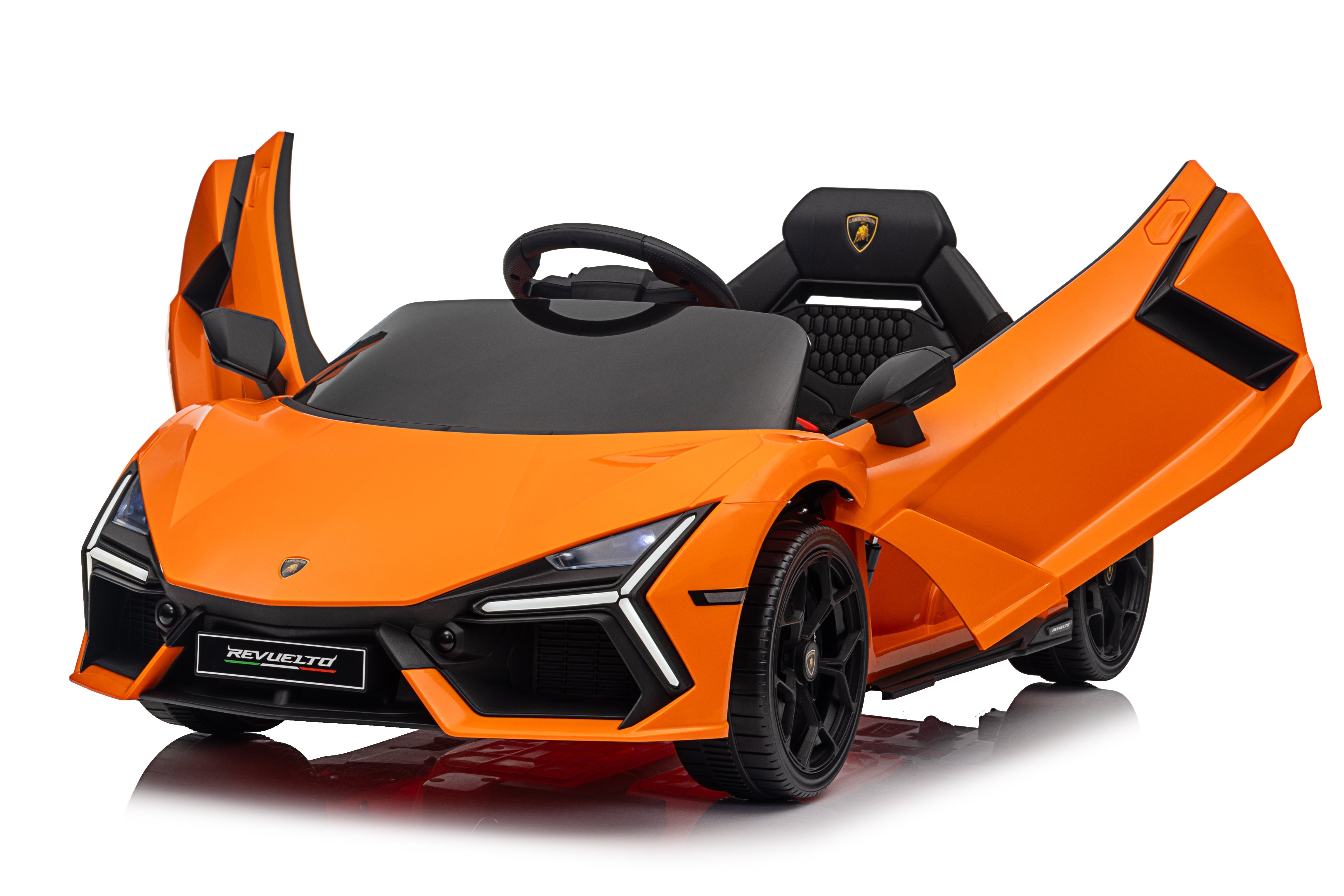 Lamborghini Revuelto – Masinuta electrica oficial licentiata pentru copii (12V, 2 motoare de 390)