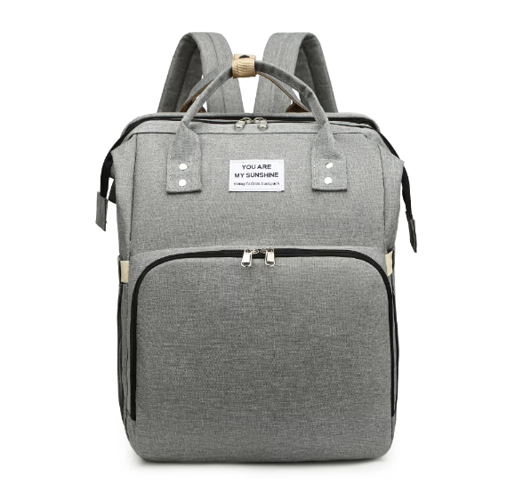 Rucsac Multifunctional 3-in-1 pentru Bebelusi cu Pat Pliabil si Saltea, Roz Deschis – Impermeabil, Spatios, 39x30x18 cm